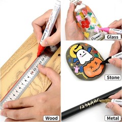 White Paint Pens Permanent Paint Markers – 8 Pack Oil Based Marking Pens, Medium