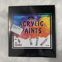 Acrylic Paint Set 24 Colors/Tubes (12ml, 0.4 oz) Non Toxic Non Fading,