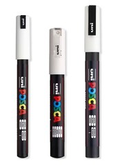 3 Pack Posca -Ultra Fine to Fine Paint Marker Pens PC-1MR PC-1M PC-3M White Ink