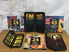 HUGE Senmink Deluxe Artist Painting Lot Set Watercolor Oil Acrylic Brushes SFM