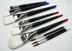 Art brushes exclusive set Michael Lang design, nylon flat, filbert a Signature