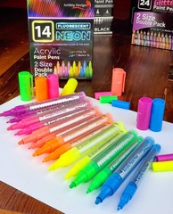 14 Pack Neon UV Fluorescent Acrylic 7 Count (Pack of 2),