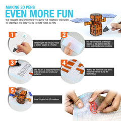 3D Pen Filament with Silicon Design Mat and Compatible Stencils Book with 11 Tem