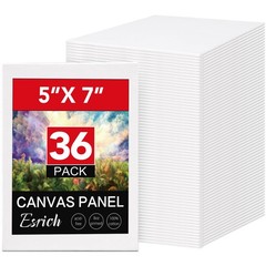 ESRICH 36 Pack 5×7 Small Canvas Boards for Painting, Primed 5x7in, white