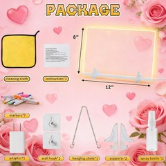 Lumiboard Led Drawing Board with 7 Colors,12″X8″ Acrylic Dry Colorful-Small 1