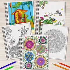 Kalysky Adult Coloring Books Set:3 8.3 x 11 inches, Classic Design