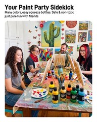 JusArt 24 Colors Acrylic Paint Set, Including Gold and Silver, 8.45oz(250ml) …