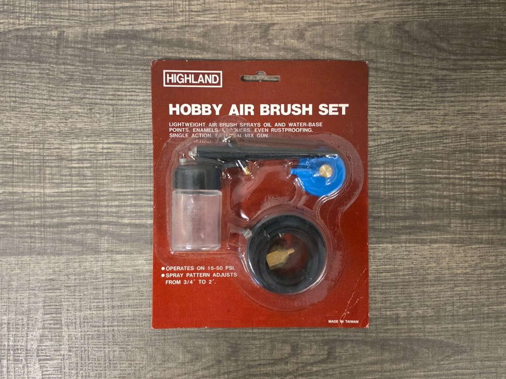 Vintage New Sealed NIB Highland Hobby Single Action Air Brush Paint Set