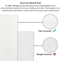 Fuxi 9″ x 12″ Sketch Book, Top Spiral Bound x (Pack of 1), Brown