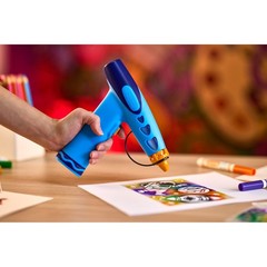 Kids Marker Airbrush Spray Art Kit 8 Washable Markers 5 Stencils Battery Powered