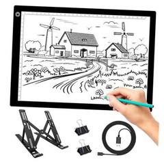 A4 LED Light Pad for Tracing, Adjustable Brightness Drawing Light Board