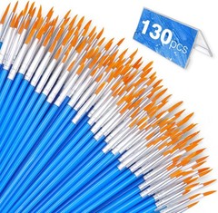 AROIC Small Paint Brushes Bulk,130pcs Nylon Hair Round Detail 130 Fine, Blue