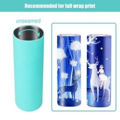2 Pcs Sublimation Tumblers, 20oz Skinny Straight Silicone Wraps, Bands for Bo…