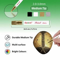 Paint Markers,4 Colors Oil-Based Waterproof Quick Dry Permanent Paint Pens fo…