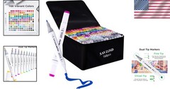 168 Colors Alcohol Markers – Dual Tip Markers for Kids or Adults in Coloring