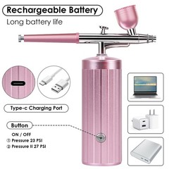 Airbrush Kit-Cordless Airbrush Compressor, Auto Handheld Airbrush Gun, Rechar…