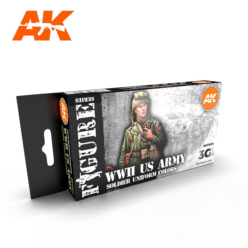 AK Interactive 3rd Generation Acrylics 11634 WWII US Army Uniform Colors Set
