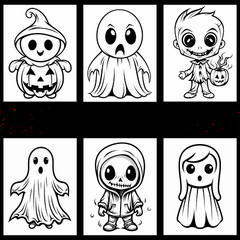 120 Halloween coloring pages to print ° digital ° & POD permission (enr. 52)