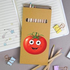 12 x ‘Happy Tomato’ Long 178mm Coloured Pencils / Pencil Set (PE00096855)