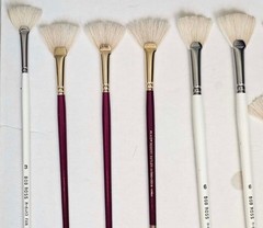 Bob Ross Wildlife Finisher Brushes 6 & 8, Bamboo Yasutomo Hake Brush 2 1/2″ Wide