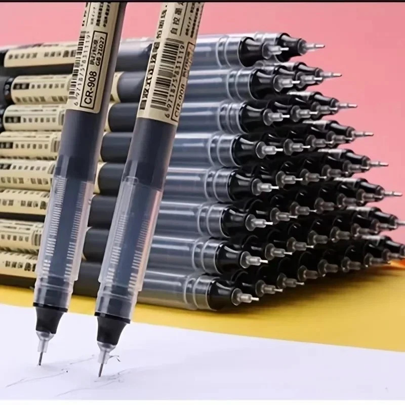 10Pcs/Set High Quality Needle Type Gel Pens Straight Liquid Ballpoint Pen Kawaii