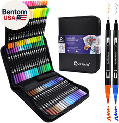 72 Colors Markers for Adult Coloring Books, Dual Tip Markers for School, Fine an