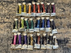 24 Used Holbein Gouache Paint Tubes