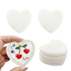6 PCS Heart-Shaped Rocks for Painting, 2.4″ Flat DIY White Painting Rocks, Na…
