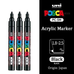 3pc Waterproof Paint Marker Pens, Art Markers, All Sizes & Colours Set