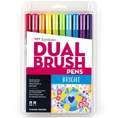 10 PCS TOM56185 Dual Brush Art Pen Set Bright Colors Drawing Markers Craft