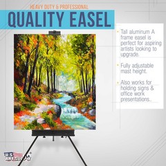 69″ Aluminum Single Mast Artists Studio Easel, Floor Display Stand, Canvas 47″