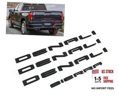 4PCS Denali Sierra Emblems Letters Compatible with 2019-2024 Sierra Matte Black