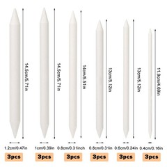 18 PCS Blending Stumps Set，Ymapinc Oil Pastels Blenders & Shading Tools white