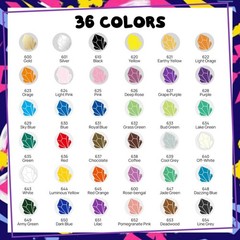 36 Colors Dual Tip Acrylic Paint Markers – Fine & Brush Tips for Rock, Canvas, W