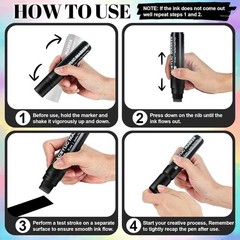 4 PCS Black Jumbo Permanent Markers 15mm Wide Tip Thick Acrylic Paint Pen, Large