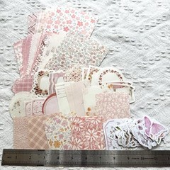 100PCS Vintage Floral Scrapbook Paper,Textured Paper Assorted Set, Special