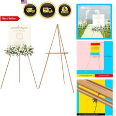 Wood Easel Stand for Display Natural Beech Tripod for Poster Boards