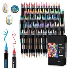 80 Colors Acrylic Paint Markers Dual Tip, Automatic Ink Control Acrylic Paint…