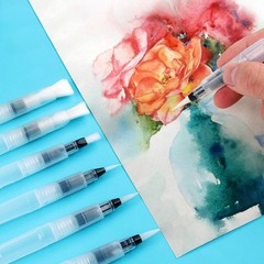 Watercolor Brush Pen Set 9pcs Ideal for Solid Colors and Pigment Mixing