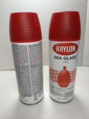 Krylon Sea Glass RUBY red Spray Paint DIY Frosted 12 oz K09052007 Lot Of 2 Cans