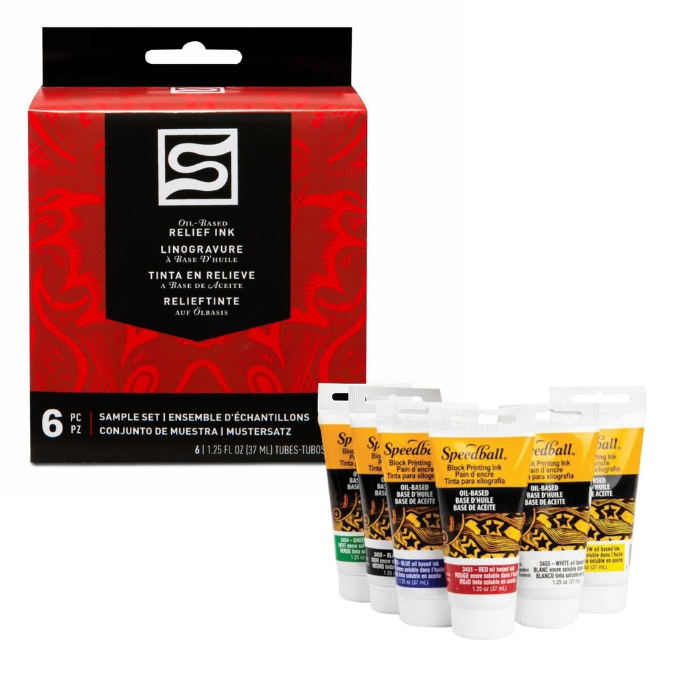 Speedball 3476 Oil-Based Block Printing Ink Starter Set for Professional,