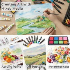 175 Piece Deluxe Art Set with Wooden Case Drawing Supplies