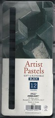 12-PC BLACK CHALK PASTEL SET ~ PASTELS ~ FREE SHIPPING!