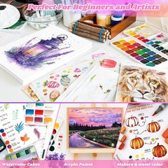 64 Sheets Watercolor Paper, 5″x7″ Water Color Paper, 140lb/300gsm Artist Sket…