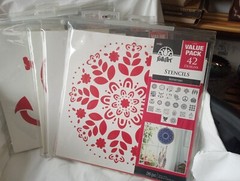 8 Piece Set – Plaid Folk Art Stencils FARM LIFE, SCRIPT MONOGRAM & MORE! NEW