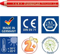 STAEDTLER Noris junior 3-in-1 colouring pencil pack of 18 assorted colours + sha