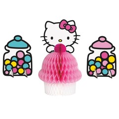 Unique Hello Kitty Paperboard and Honeycomb Centerpieces, 3 Count
