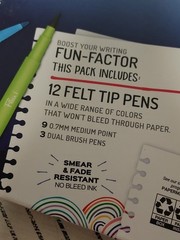 🥥 Paper Mate Flair 12 Felt Tip Pens 9 Medium Point 0.7mm, 3 Dual Brush🆕️AS IS