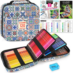 126 PCS Colored Pencils Set, with Coloring Books, Tutorial, Color Chart, 120 Pre