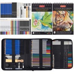 PANDAFLY 80 Drawing Set Sketching Kit, 80 Piece Set, 80 Pack – multicolour